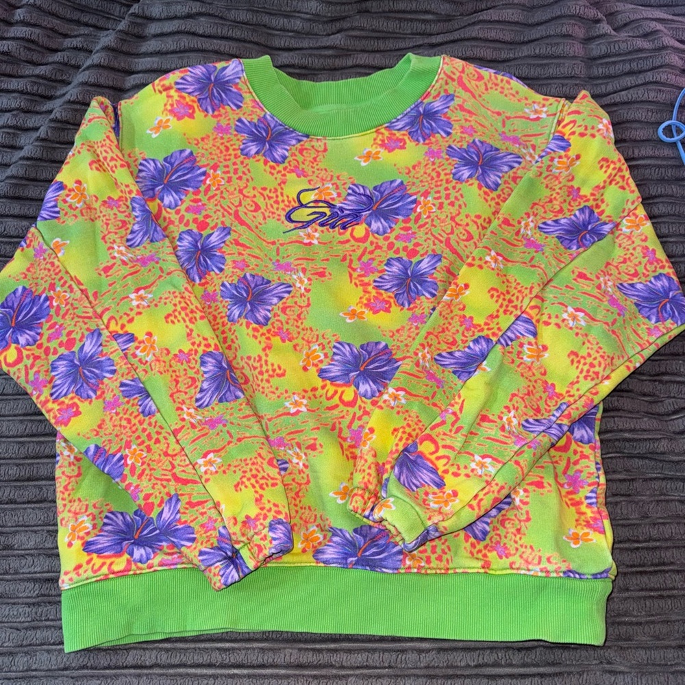I.AM.GIA Green and Purple Floral Sweatshirt
